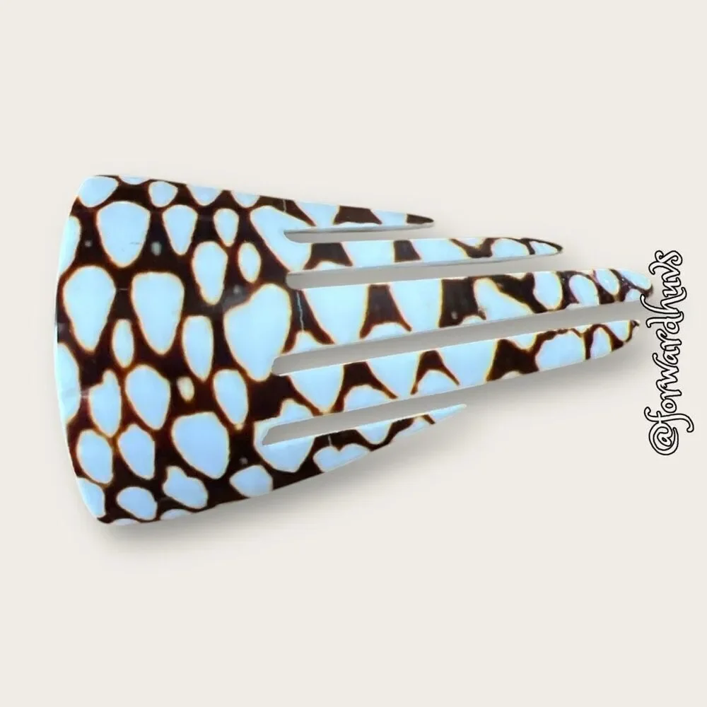Bundle Sale 3 for $15 | Marbled Cone Shell Carved Hair Comb
